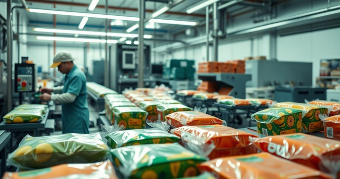 Fábrica de embalagens plásticas para alimentos aumenta a eficiência na preservação de produtos